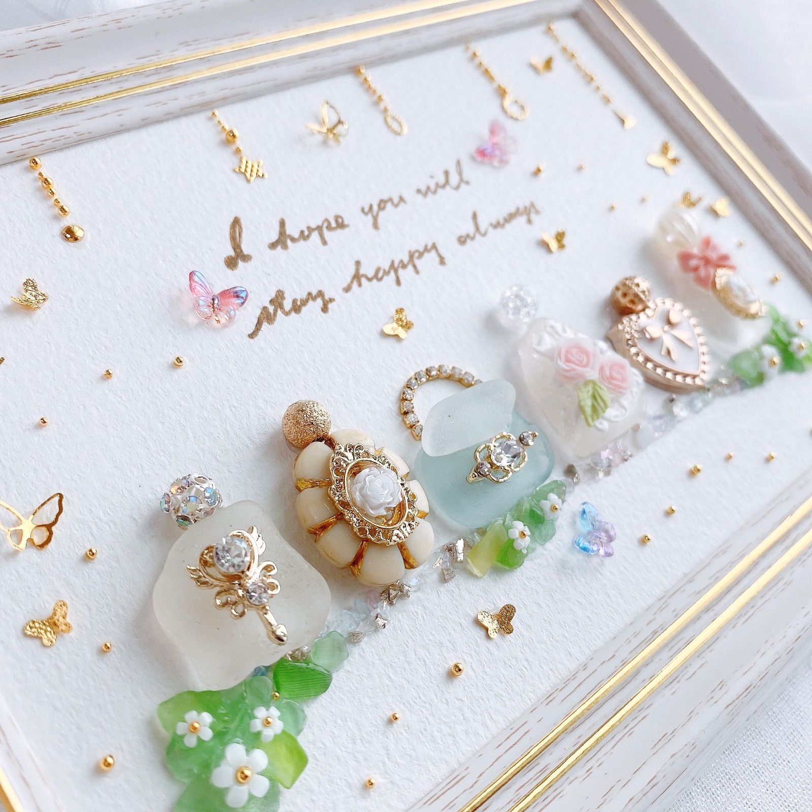 シーグラスアート〖アロマの香りに包まれて〗 シーグラスアート オシャレ プリンセス 香水 化粧品 フレンチ