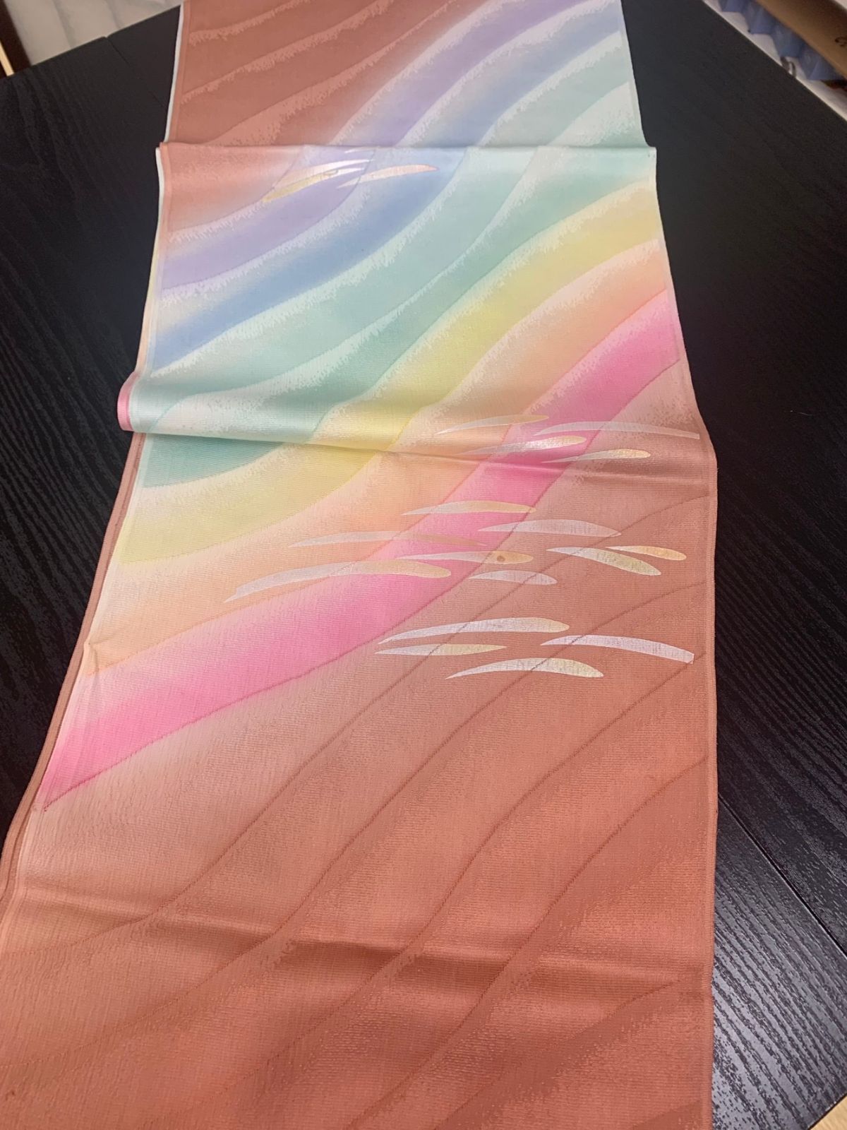 帯揚げ 正絹 ちりめん 丹後 二色 染分け 縦ぼかし 金糸 単品 全8色 ベージュ 青 グレー ピンク グリーン 紫 フォーマル 着物 送料無料