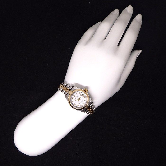 ロレックス Rolex 腕時計 デイトジャスト 79173 A番 1998-1999年 フルーテッドベゼル ローマンインデックス ホワイト文字盤 ジュビリーブレス SS K18YG 自動巻き 【中古】 ロレックス Rolex 腕時計 デイトジャスト 79173 A番 1998-1999年