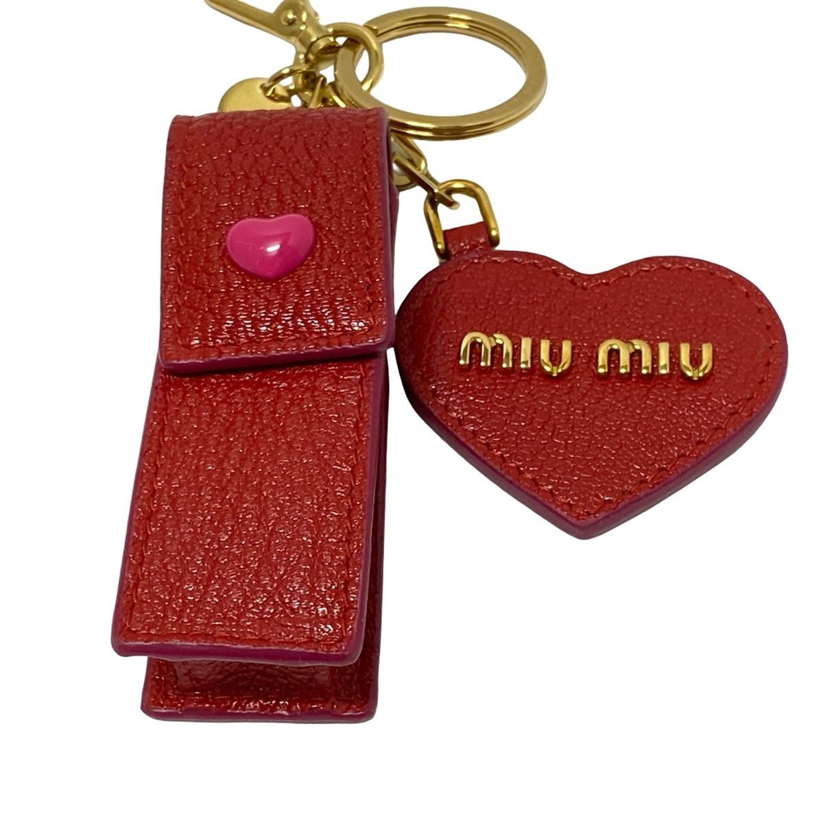 miumiu(ミュウミュウ) キーホルダー(チャーム)美品 - レッド
