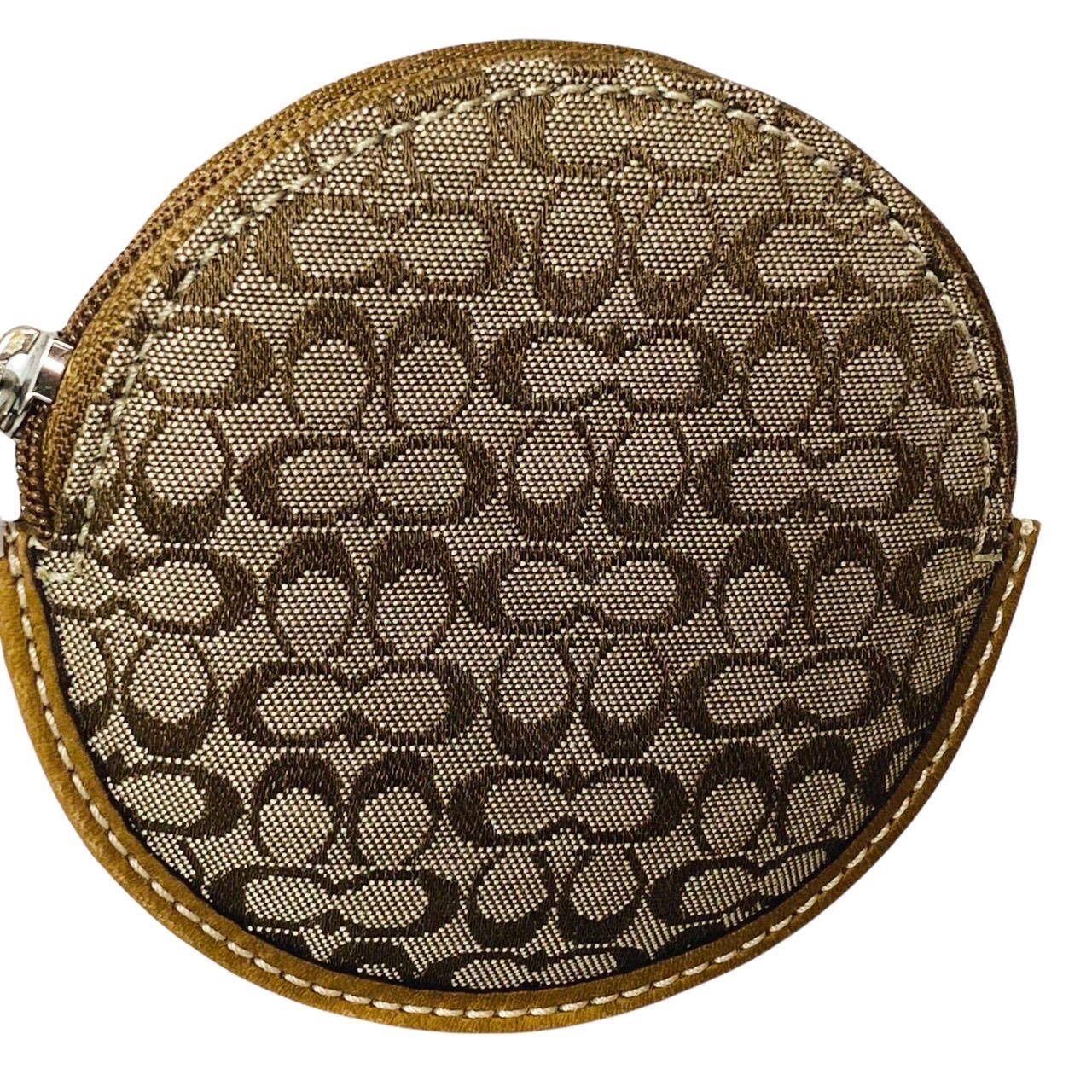 未使用】コーチ COACH ミニシグネチャー ラウンドコインケース