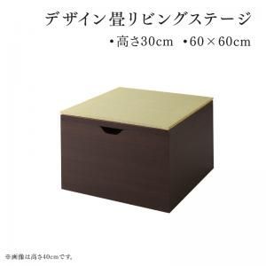 日本製 収納付きデザイン畳リビングステージ そよ風 そよかぜ 畳ボックス収納 60×60cm ロータイプ