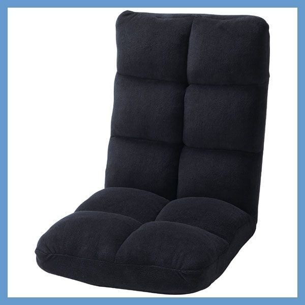 もこもこリクライナー 14段階リクライニング W42×D60-102×H56×SH14cm No.006 ブラック