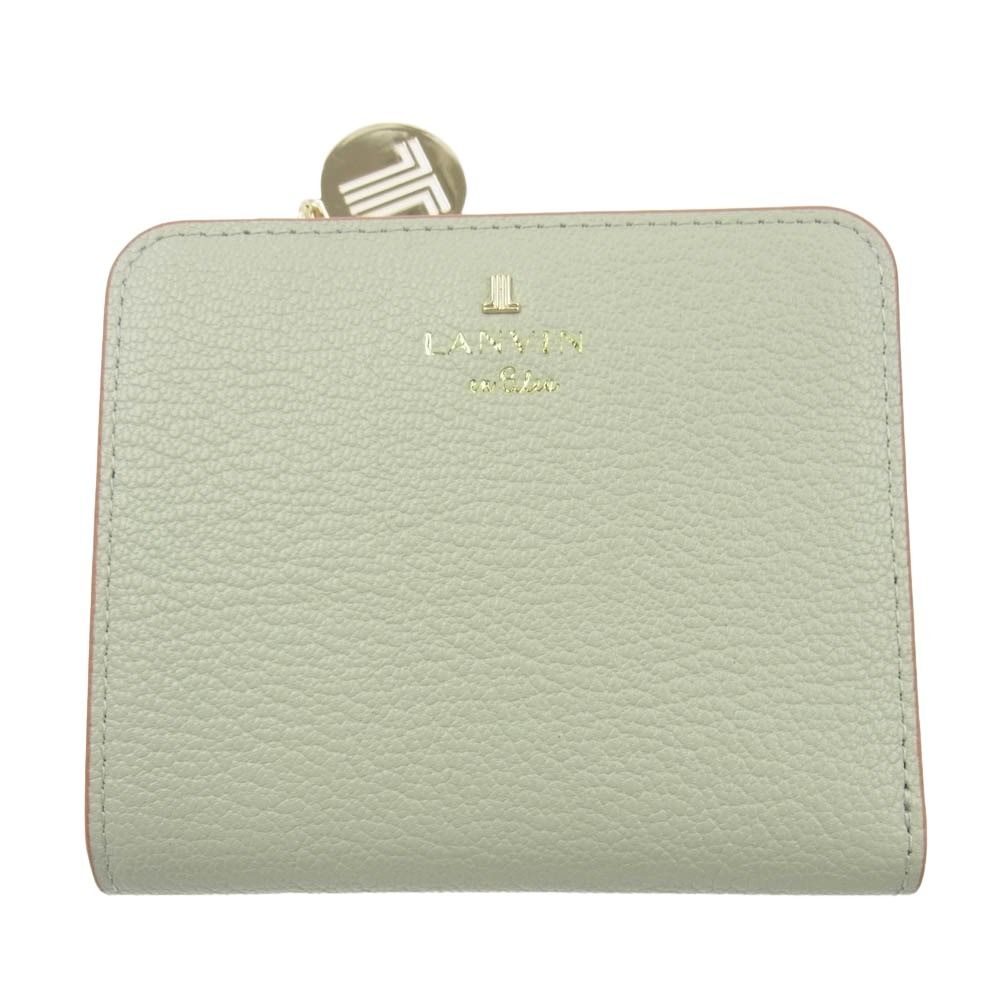 LANVIN en Bleu ランバンオンブルー 483902 リム レザーウォレット 2つ折り財布 グレー系 新古品