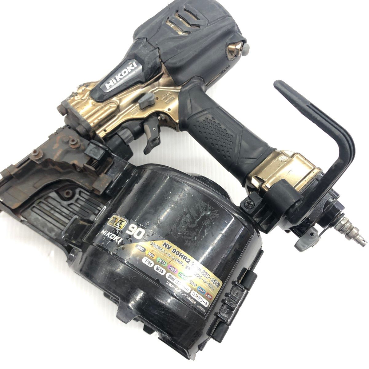 ДД HiKOKI ハイコーキ エア釘打ち 程度B 本体のみ 高圧 90㎜ 600245 NV90HR2 グリーン×ブラック やや傷や汚れあり