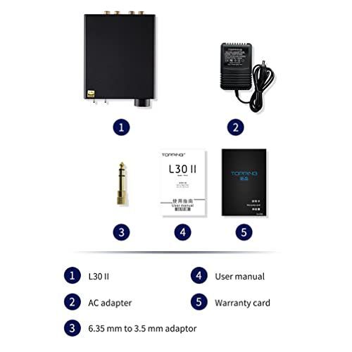 ブラック TOPPING L30II ヘッドフォンアンプ 改良型NFCA RCA 入力