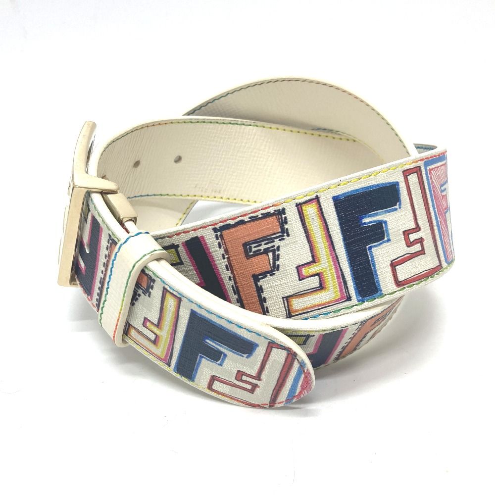 FENDI フェンディ ベルト ズッカ マルチ レザー マルチカラー