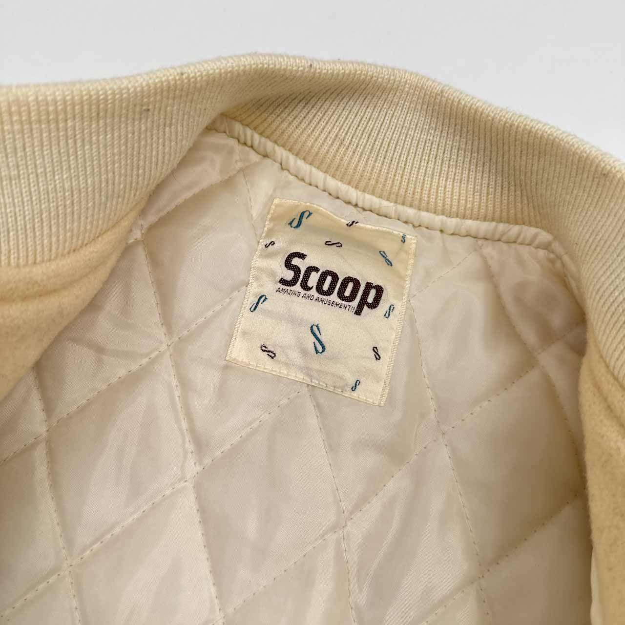 90s vintage SCOOP スクープ メルトンウール スタジャン M/アイボリー 