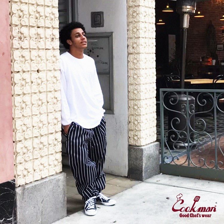 Cookman シェフパンツ Chef Pants Stripe Black Mサイズ