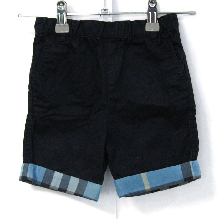お揃い】無地ストライプ柄リバーシブルハーフパンツ(80~130cm