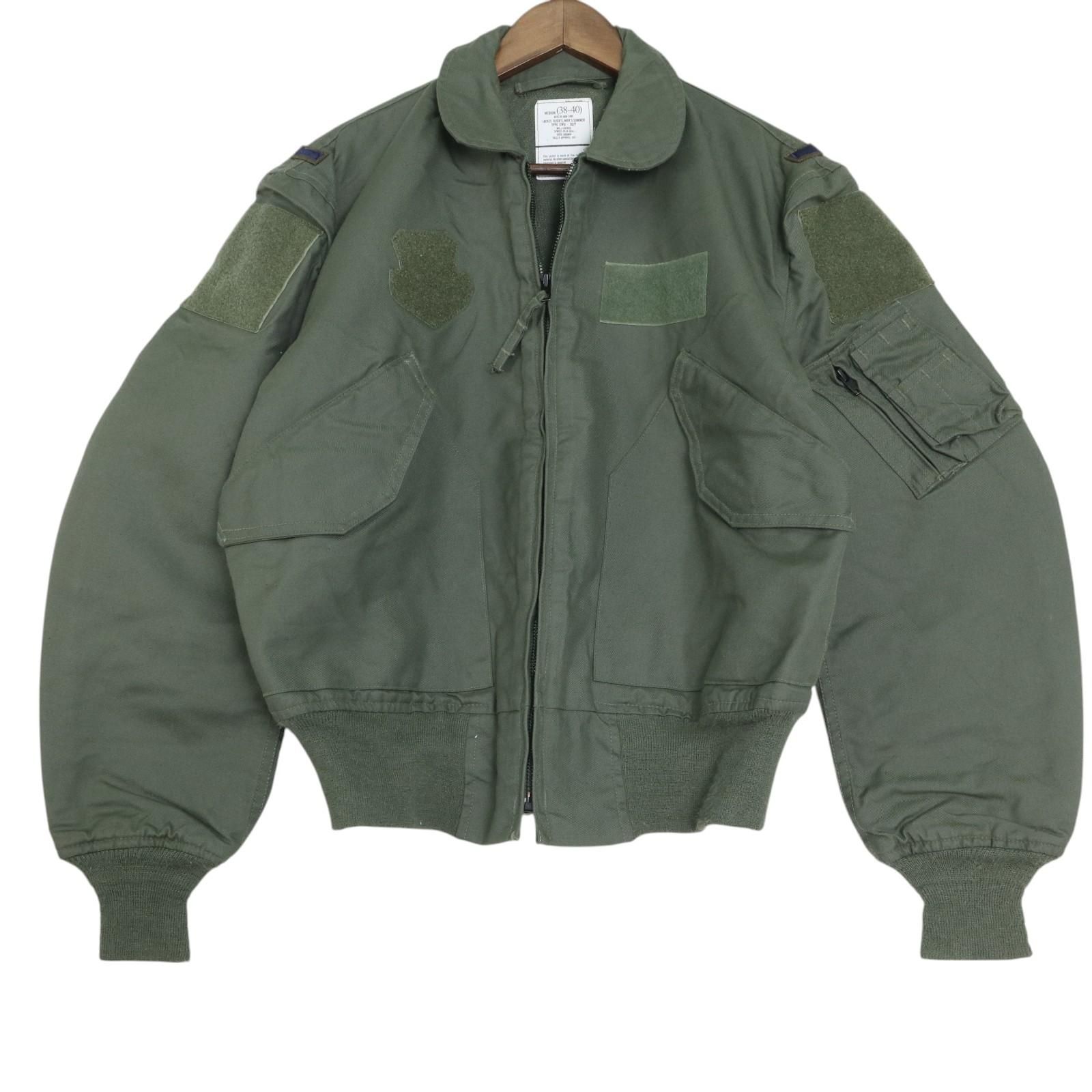 米軍実物 U.S.AIRFORCE CWU-36/P フライトジャケット ミリタリー セージグリーン (メンズ MEDIUM) 中古 古着 A4297