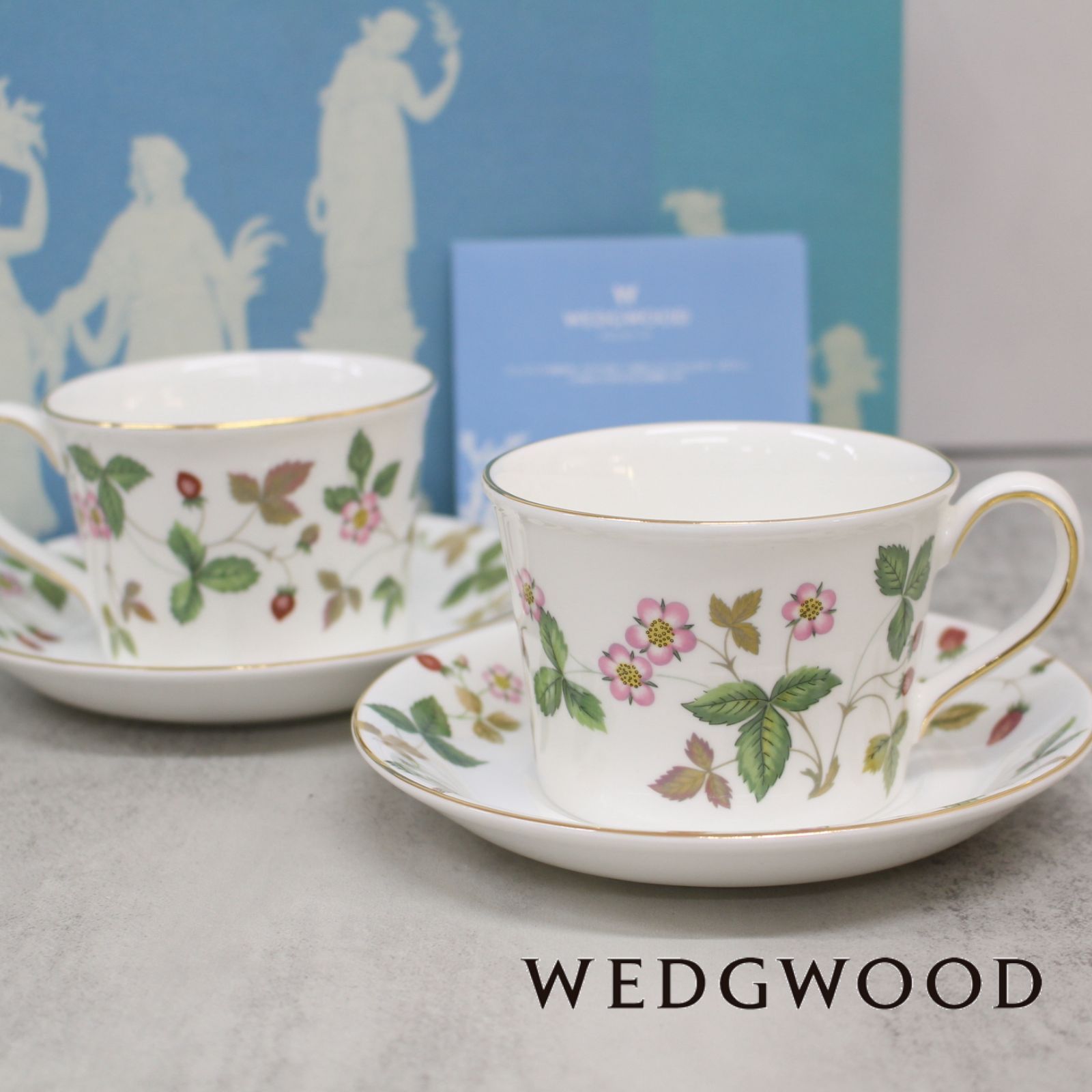 S070)WEDGWOOD ワイルドストロベリー カップ&ソーサー デルフィ - 【31