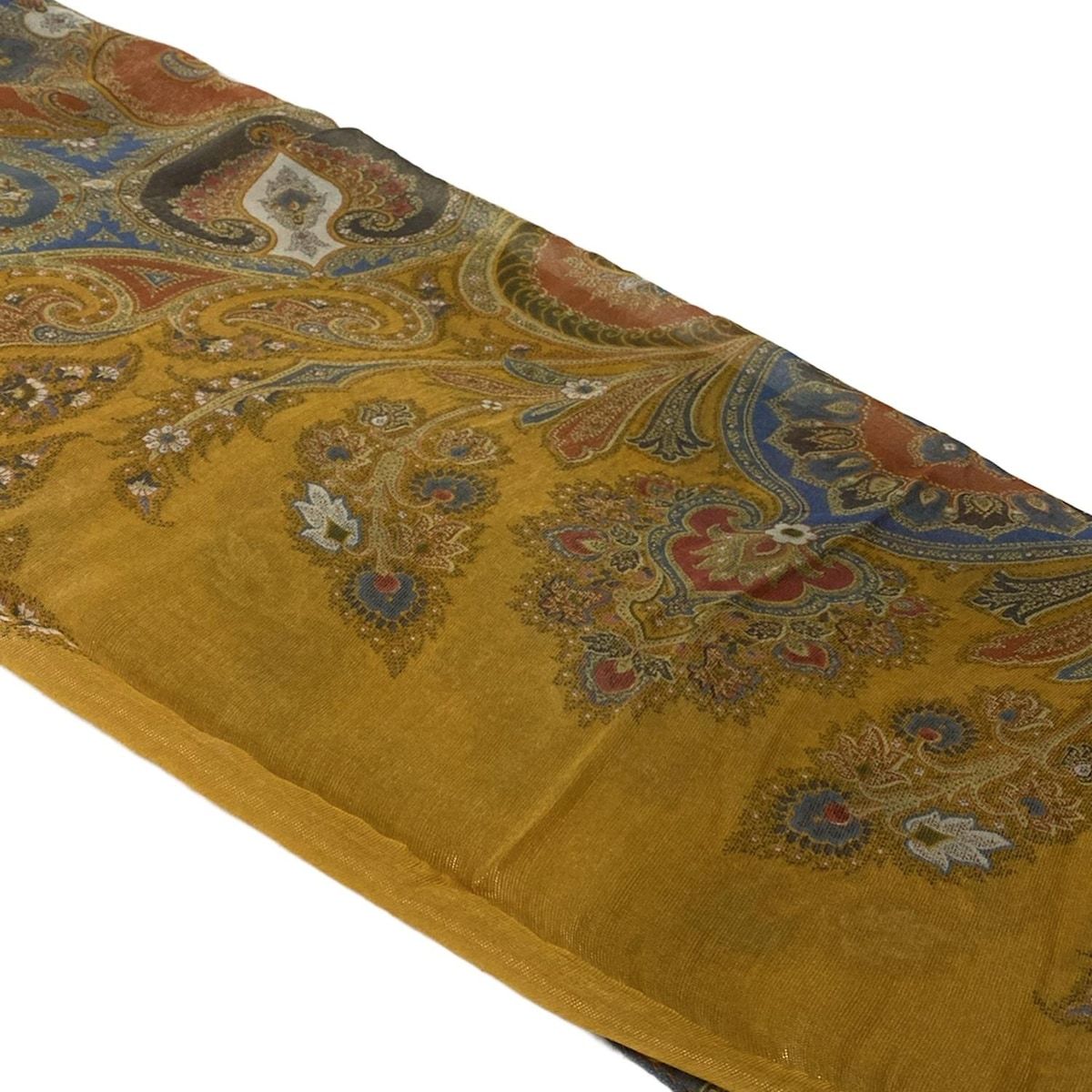 ETRO◇ストール／ショール◇ベージュ／ペイズリー柄◇エトロ 極美品✨ エトロ スカーフ ウール シルク ペイズリー ショール