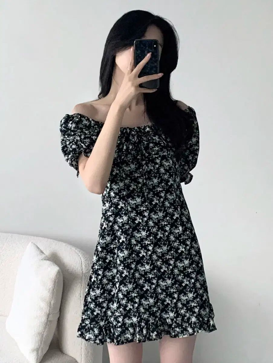 フラワー ミニ ワンピース ( Free ) m.me.eme フラワーチュールミニ