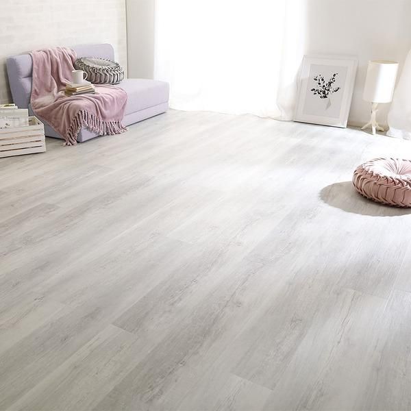 はめこみ式 フロアタイル ホワイトオーク 12枚セット PVC貼 PU加工 DIY