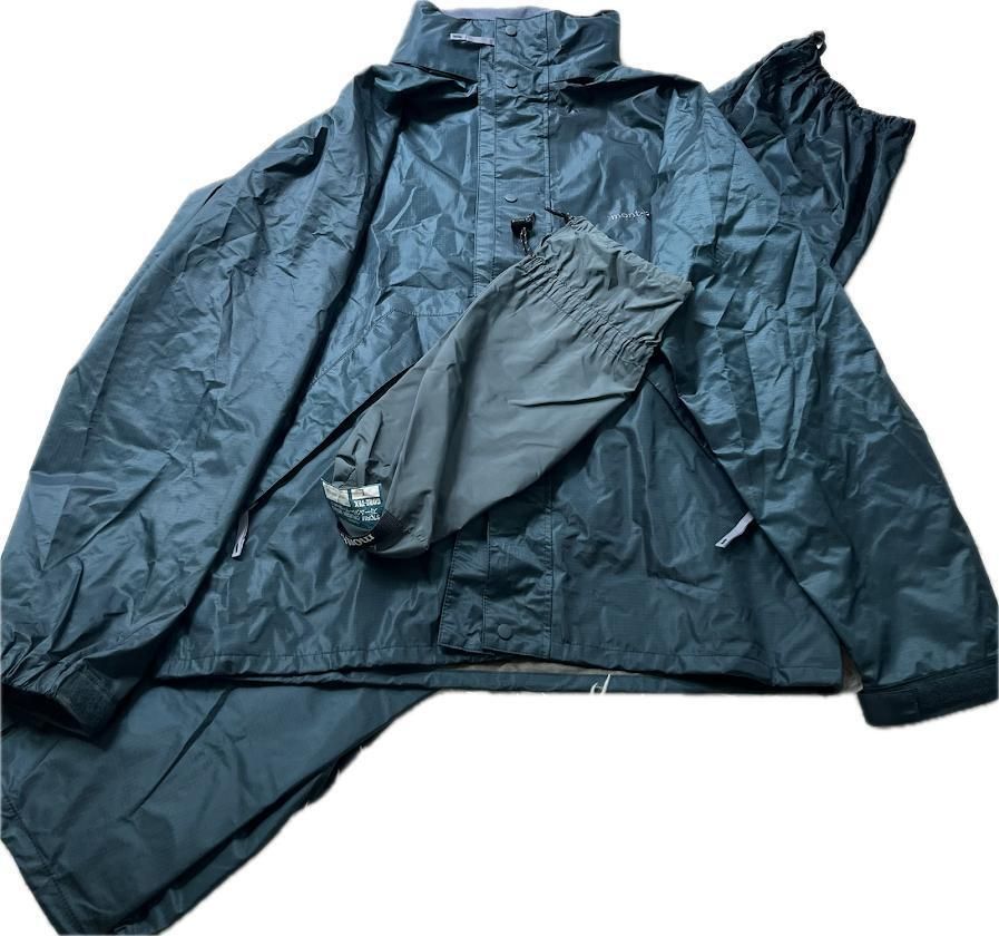 mont-bell モンベル ストームクルーザー レインウェア 雨具 セットアップ L ゴアテックス 登山 トレッキング アウトドア キャンプ フェス