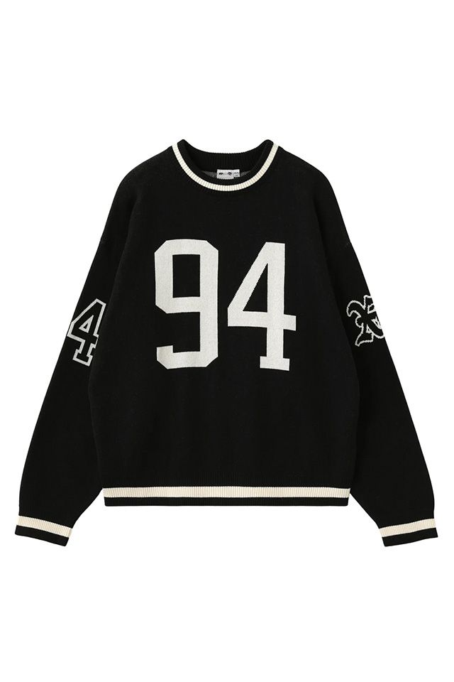 X-girl エックスガール 105254015005 NUMBERING JACQUARD KNIT TOP ジャガードニット BLACK 正規通販 レディース