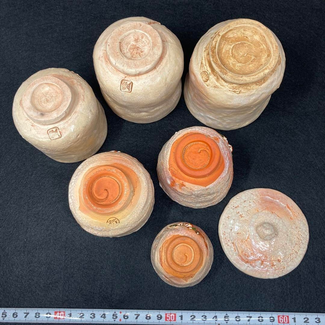 楽山焼　蟹細工湯呑6点　本Y5-0726☆チヒチサ 楽山焼 蟹細工湯呑6点 本Y5-0726☆チヒチサ - メルカリ