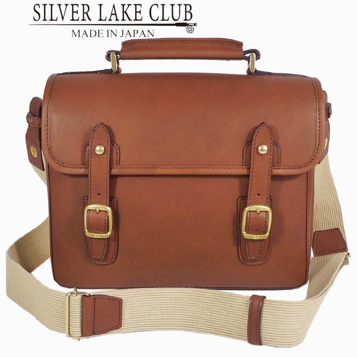 Silver Lake Clubハンドメイドブラウンレザーショルダーバッグ