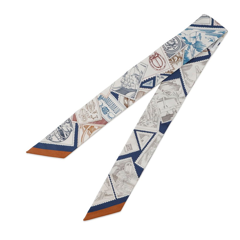 エルメス スカーフ ツイリー フォーブルの切手愛好家 HERMES シルク