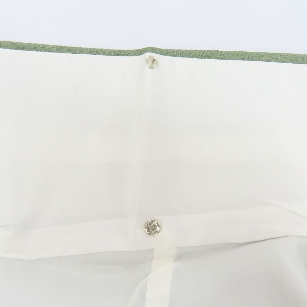 中古】 色無地 風花 特殊堅牢染 正絹(金銀糸除く) カーキグリーン 地紋