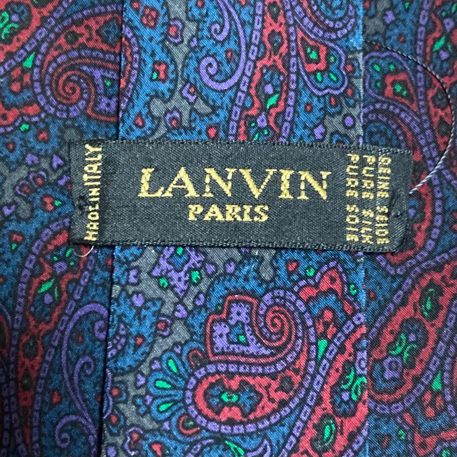 ○商品名:LANVIN ランバン イタリア製 シルク ペイズリー ネクタイ