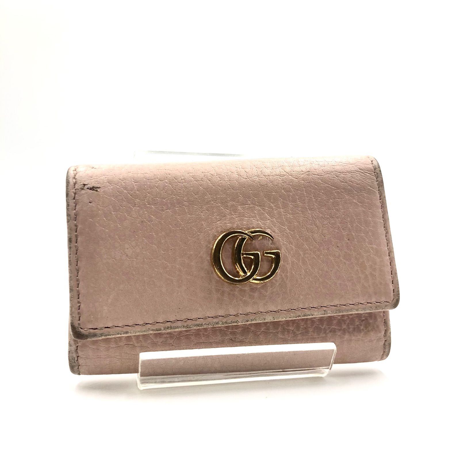 GUCCI グッチ GGマーモント キーケース 6連 レザー 本革 ピンク