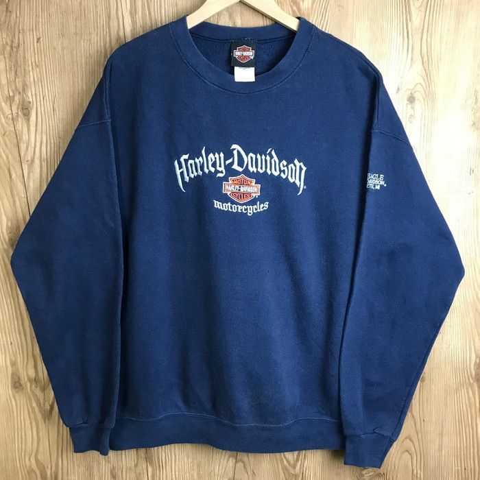HARLEY DAVIDSON ハーレーダビッドソン 刺繍 スウェット スエット トレーナー サイズ メンズ L ヴィンテージ 古着 s24081710
