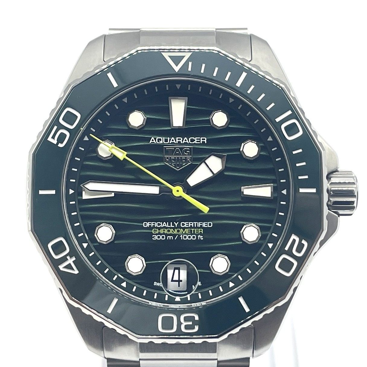 TAG HEUER タグホイヤー アクアレーサー プロフェッショナル300 WBP5116 BA0013 グリーン 文字盤 保証書付 稼働品 腕時計 メンズ 006335