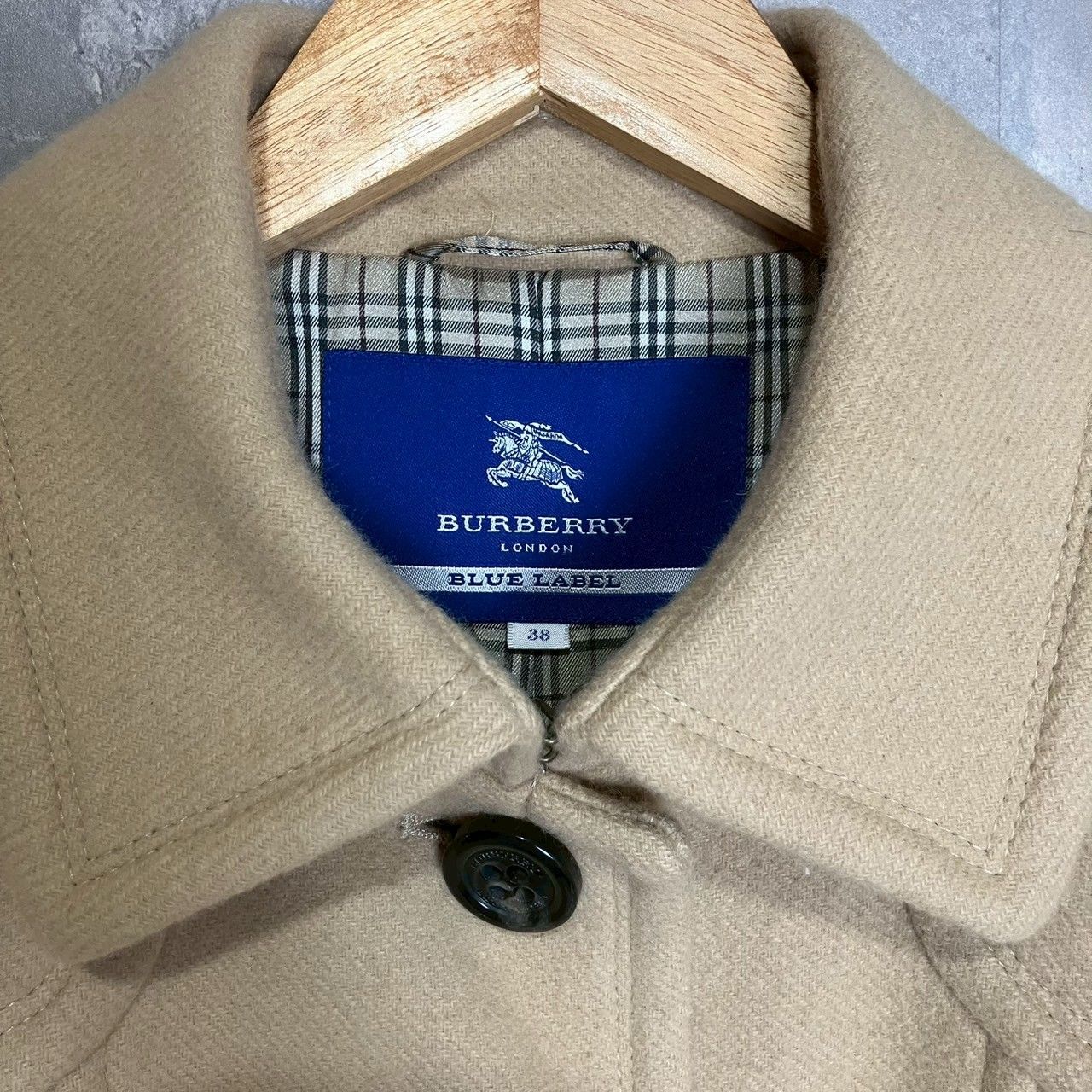 極美品】バーバリーブルーレーベル フリル ウールコート ファー ノバ