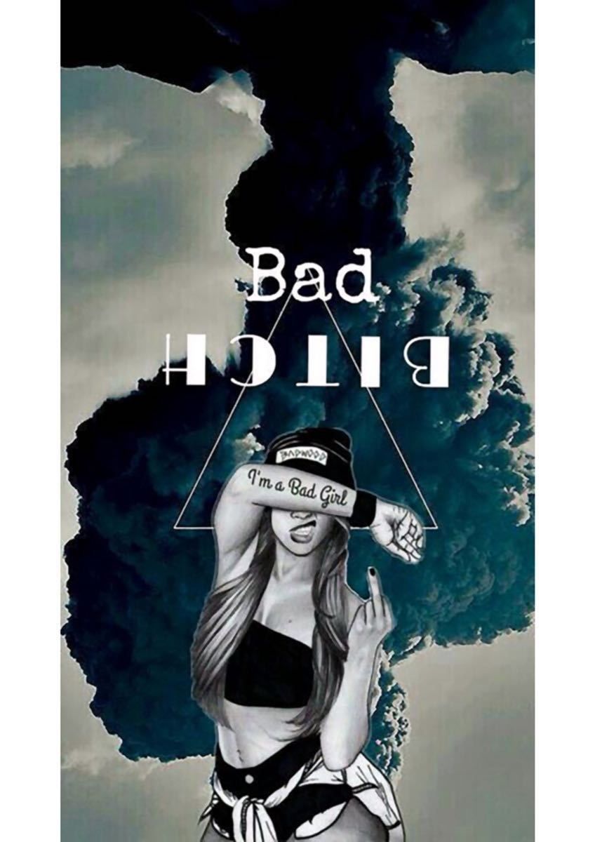 オリジナル Tシャツ BAD BITCH タトゥーギャングスタガール FUCK