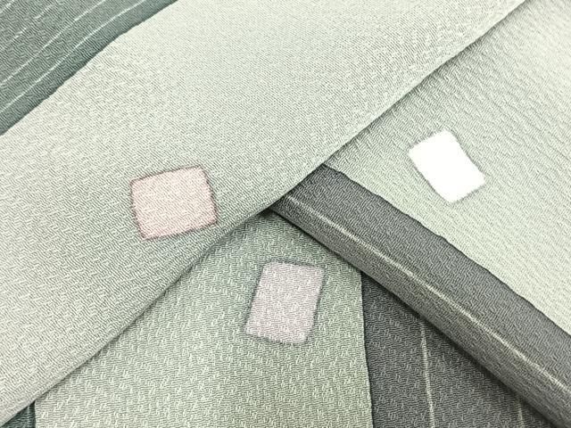 平和屋着物▽上質な小紋 単衣 色紙散らし文 正絹 逸品 AAAV2601fy