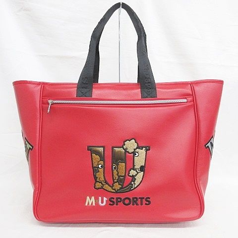 エムユースポーツ M・U SPORTS ミエコウエサコ 2022年モデル ゴルフ ロッカーバッグ トートバッグ ロゴ 刺繍 赤 レッド