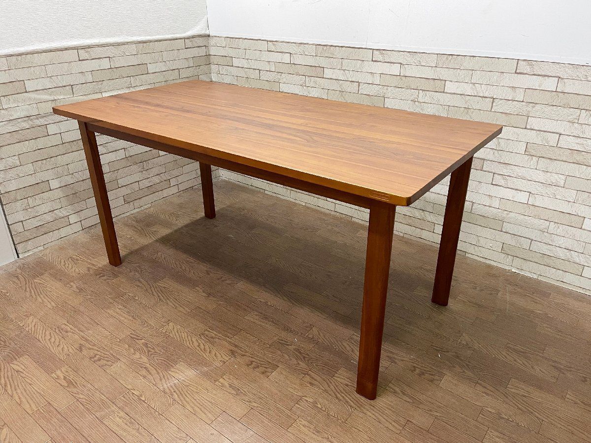 SCANTEAK 無垢材デスク チーク材 シンプル 木製机 北欧風 幅104cm