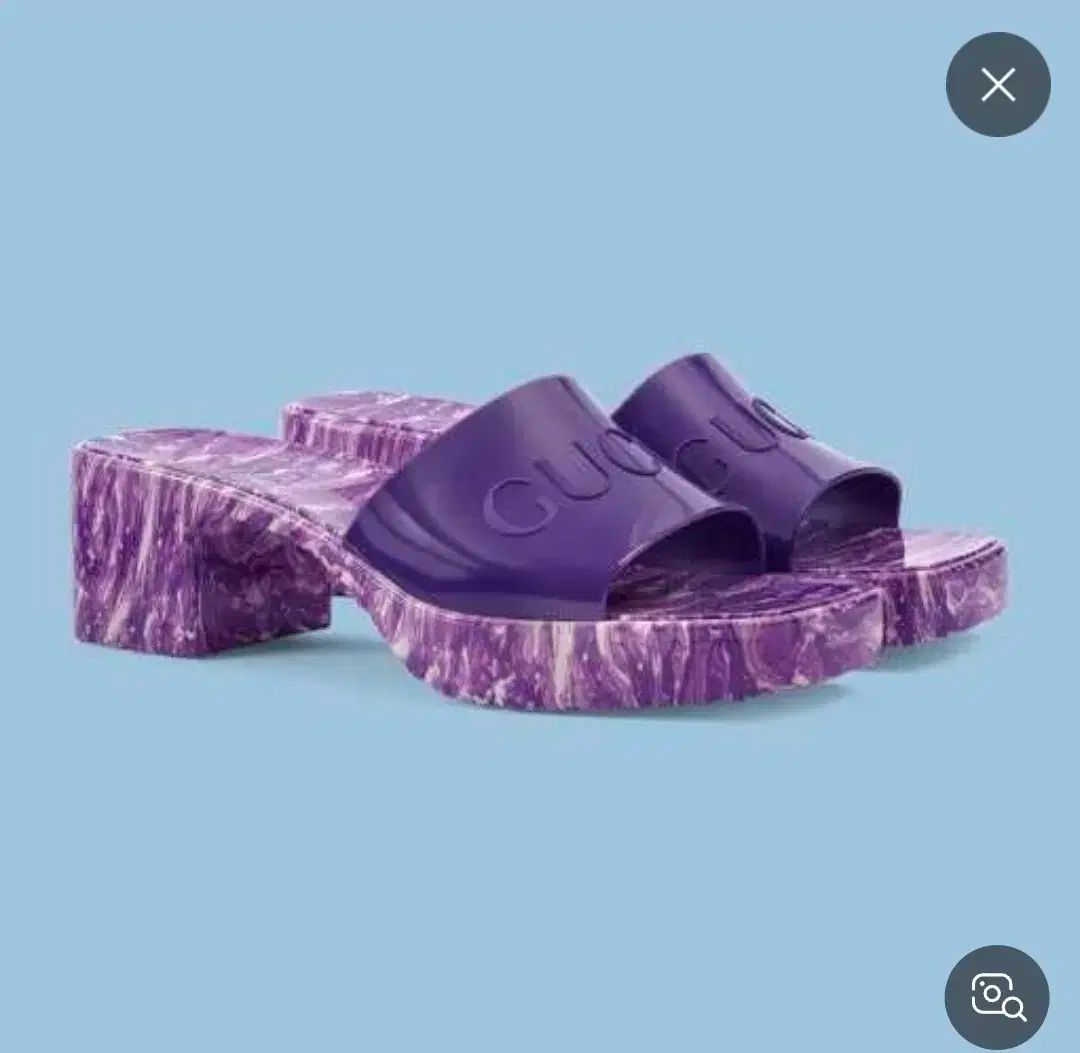 GUCCI グッチ パープル ロゴ マーブル ソール レディース サンダル スリッパ