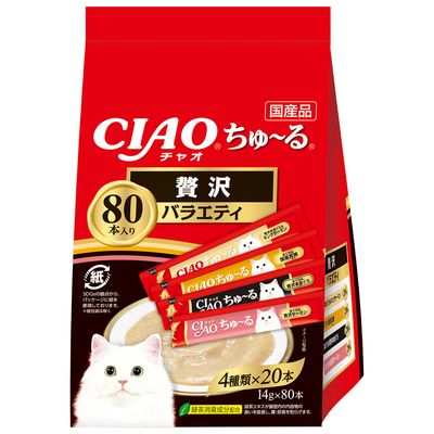 同梱不可 3個セット いなば CIAOちゅ～る贅沢バラエティ14g×80本