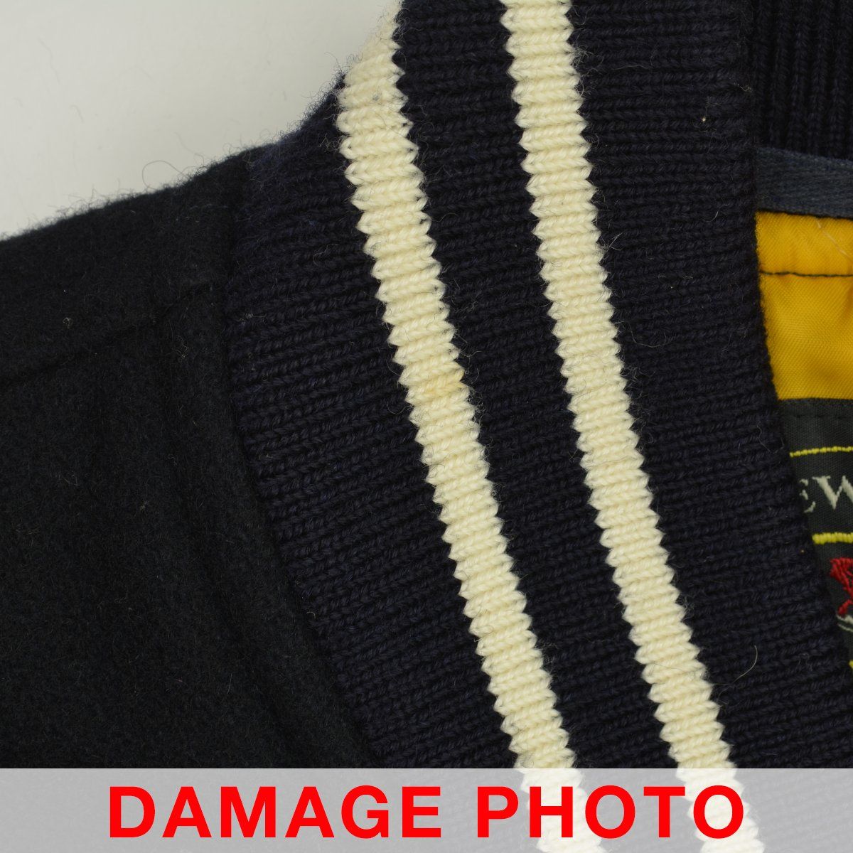 希少】Coca-Cola スタジャン ネイビー/ホワイト 牛革（袖） Lサイズ 革