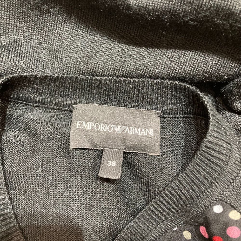 良品 EMPORIO ARMANI エンポリオアルマーニ 総柄 ニット カーディガン 38 ブラック レディース 古着 中古 良品 EMPORIO ARMANI エンポリオアルマーニ 総柄 ニット