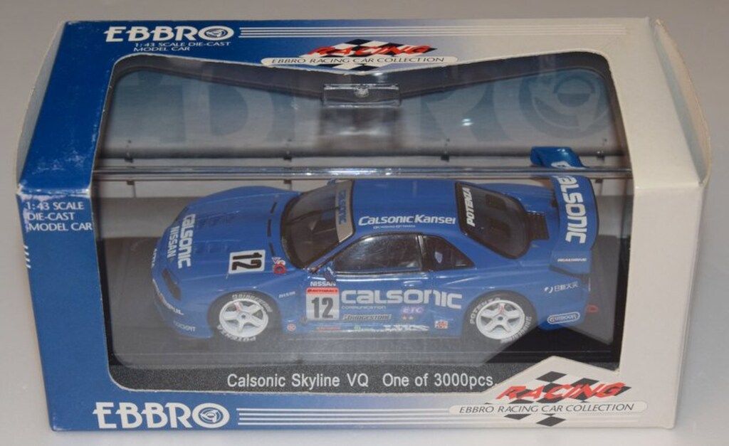 Calsonic Nissan Skyline 　未開封新品 エムエムピー 1/43 EBBRO JGTC 2002 CALSONIC SKYLINE R-34 VQ