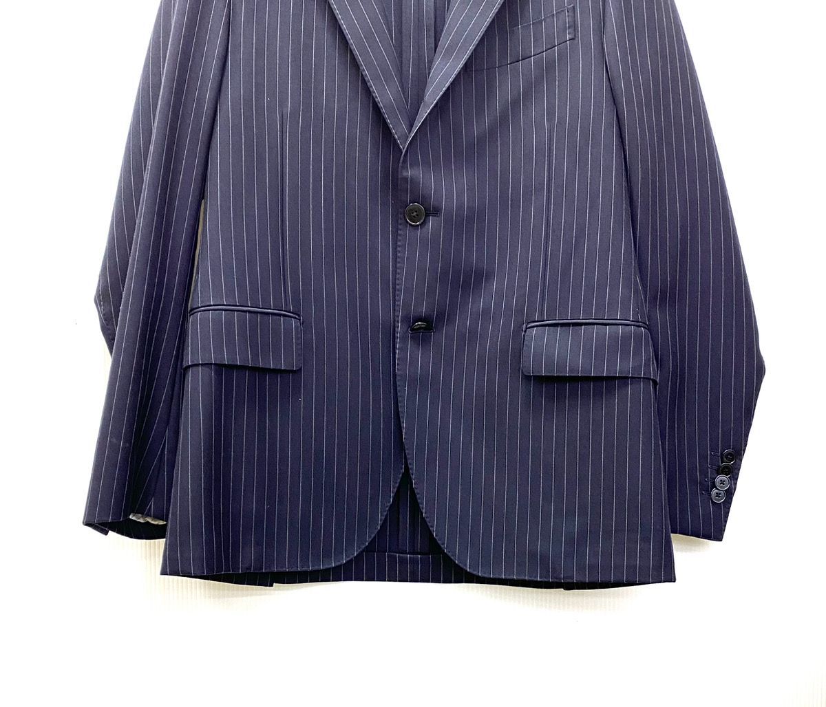 美品 LARDINI ラルディーニ テーラードジャケット 総柄 ネイビー XL ラルディーニ メンズ ジャケット LARDINI ブランド アウター