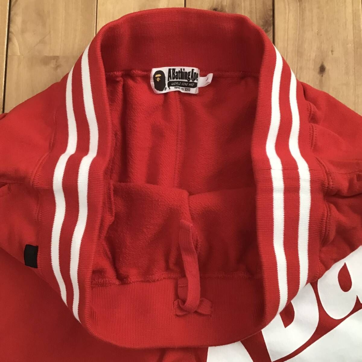 BAPESTA LOGO スウェット ハーフパンツ Lサイズ レッド a bathing ape
