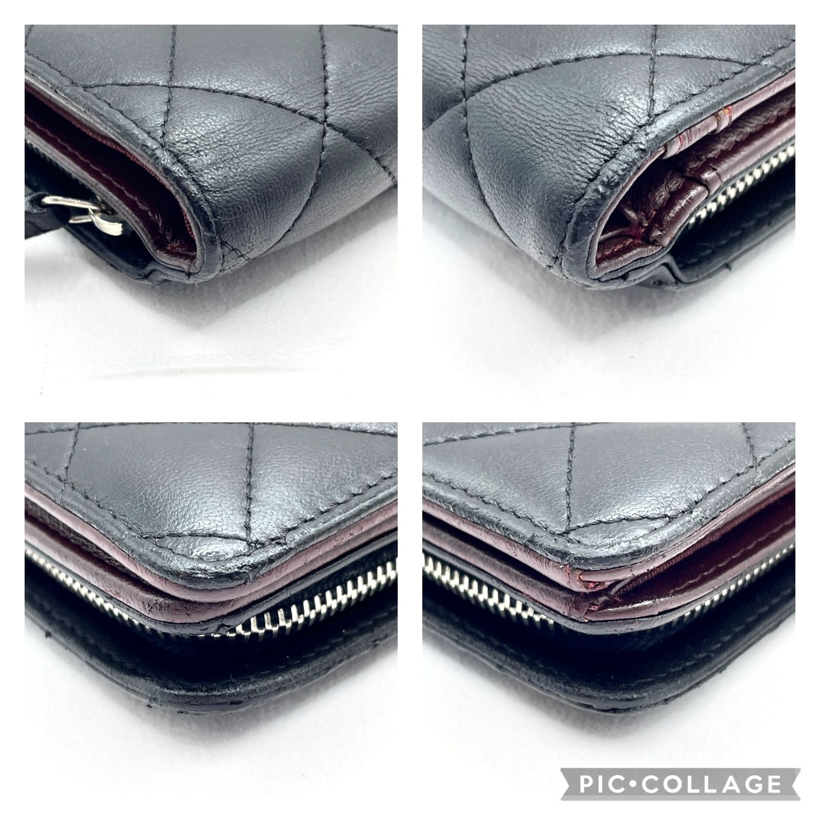 277】極美品 CHANEL/シャネル マトラッセ ラムスキン コンパクト 