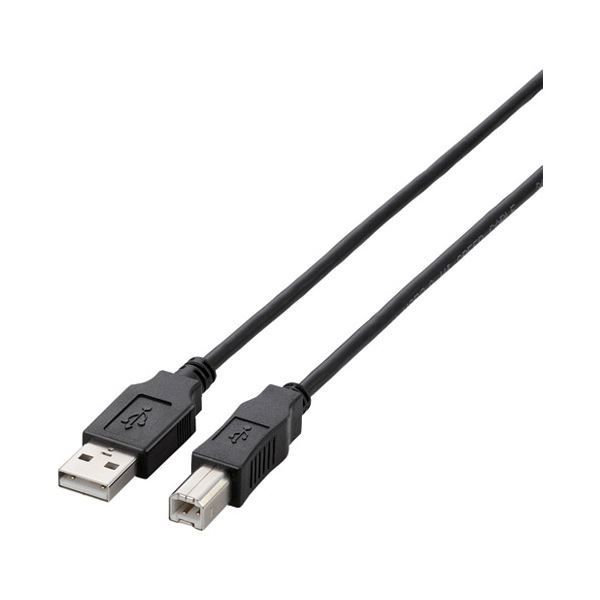 (まとめ）エレコム USB2.0ケーブル1m U2C-BN10BK ブラック【×