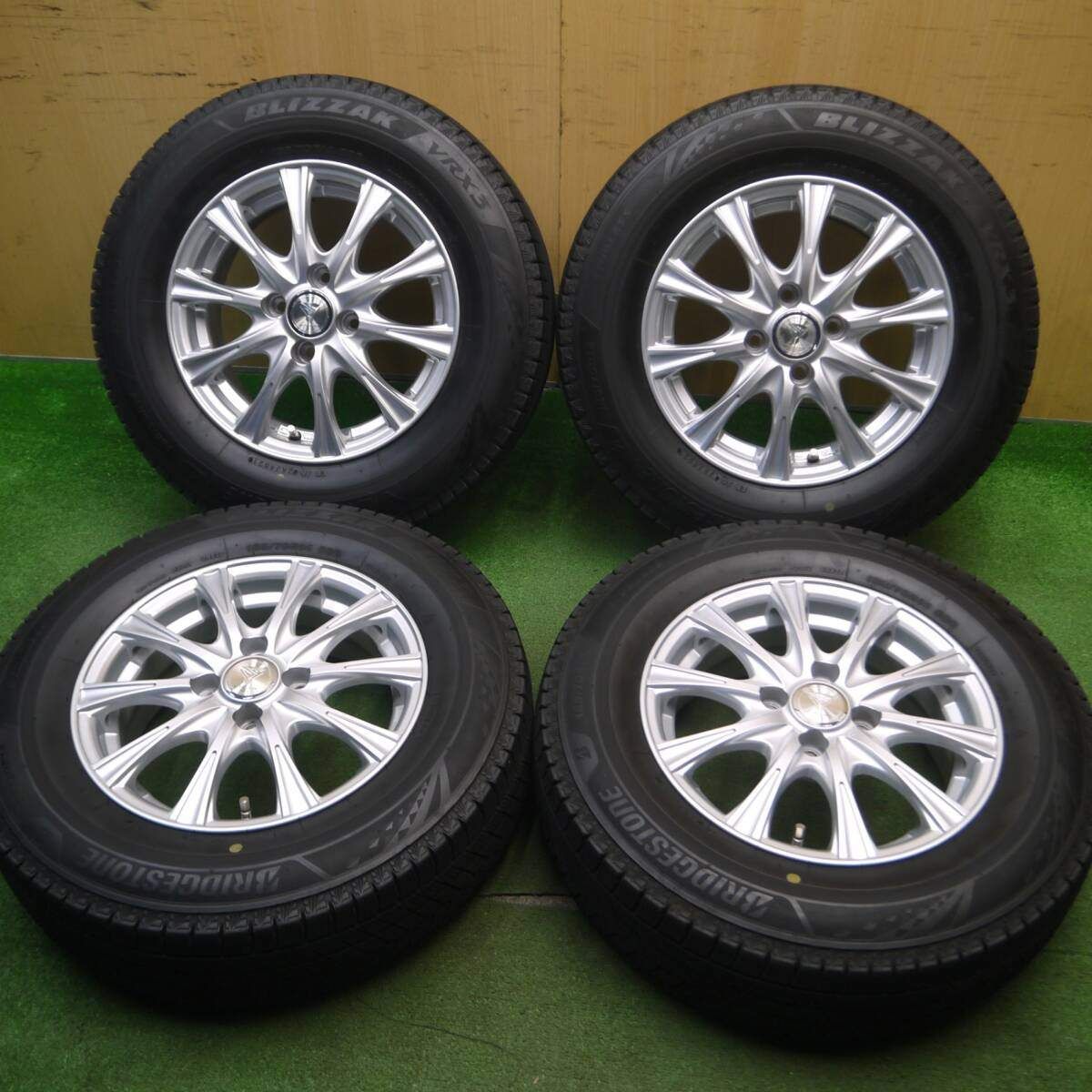 キレイ 21年 スタッドレス 185|70R14 ブリヂストン ブリザック VRX3 STAYER 14インチ PCD100|4H 5022612Hス