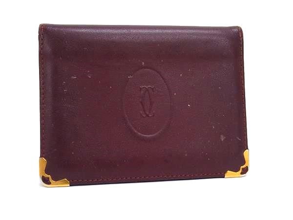新品同様 Cartier マストライン カードケース ボルドー 名刺入れ Cartier カルティエ マストライン レザー カードケース カード