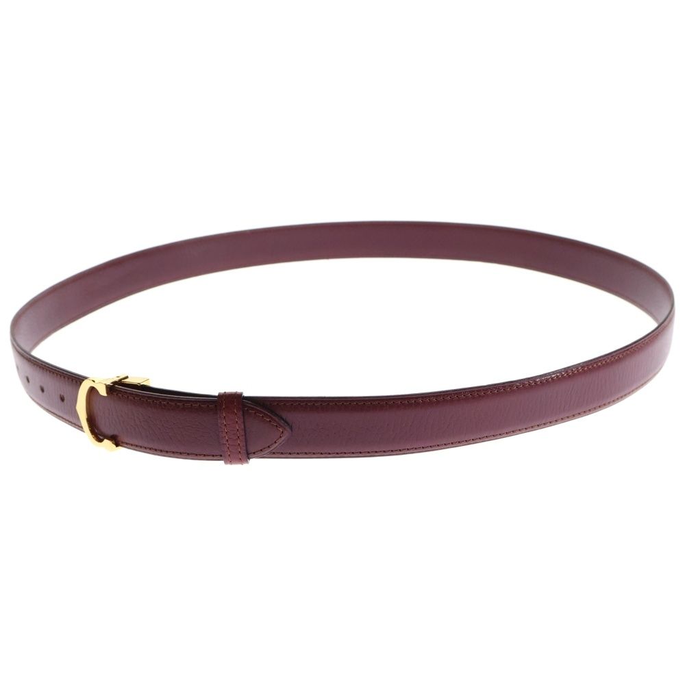 Cartier (カルティエ) ベルト レッド レザー ゴールド金具 110