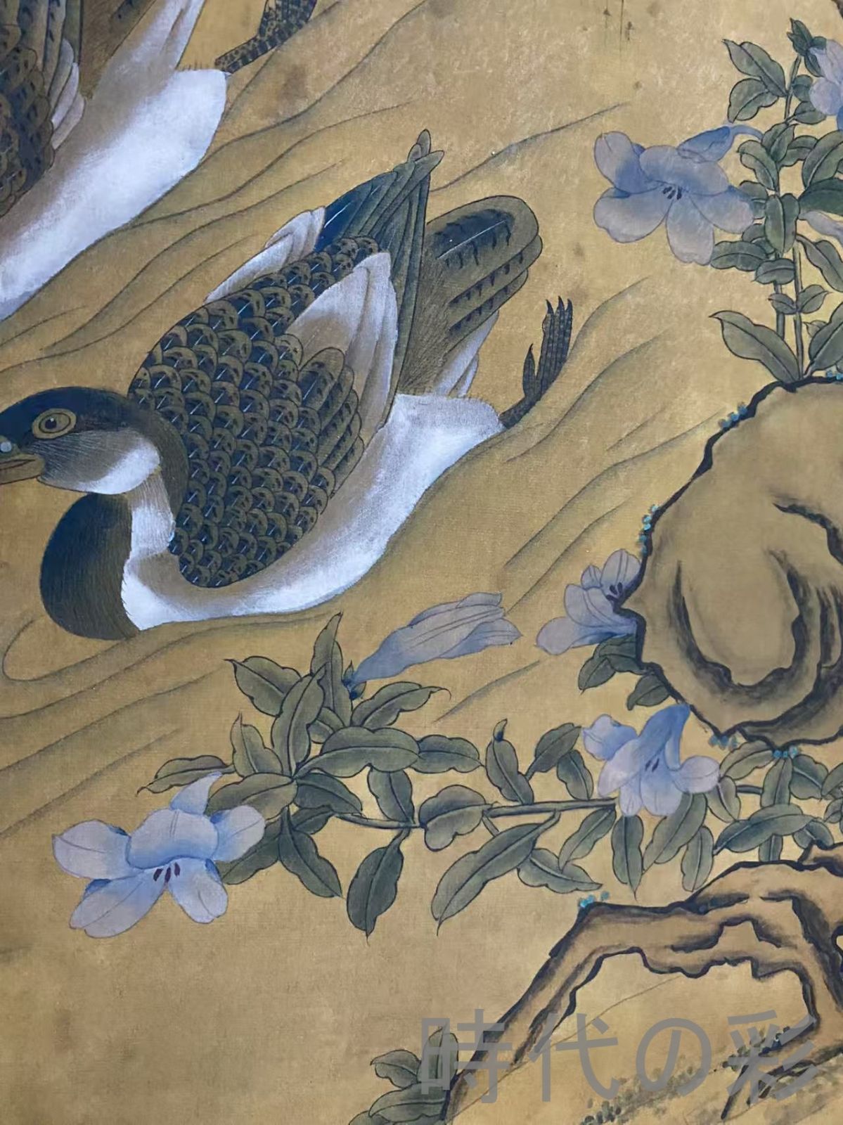 中国古美術・宋代・李迪款・花鳥画・絹布・三尺中堂画・肉筆・手描き