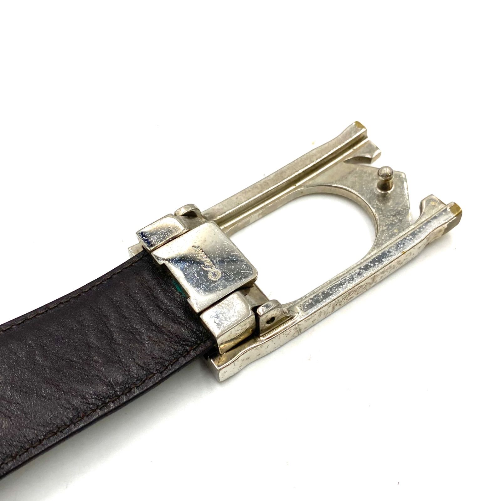 Cartier カルティエ ベルト ウエスト レザー 革 シルバー金具 ブラック