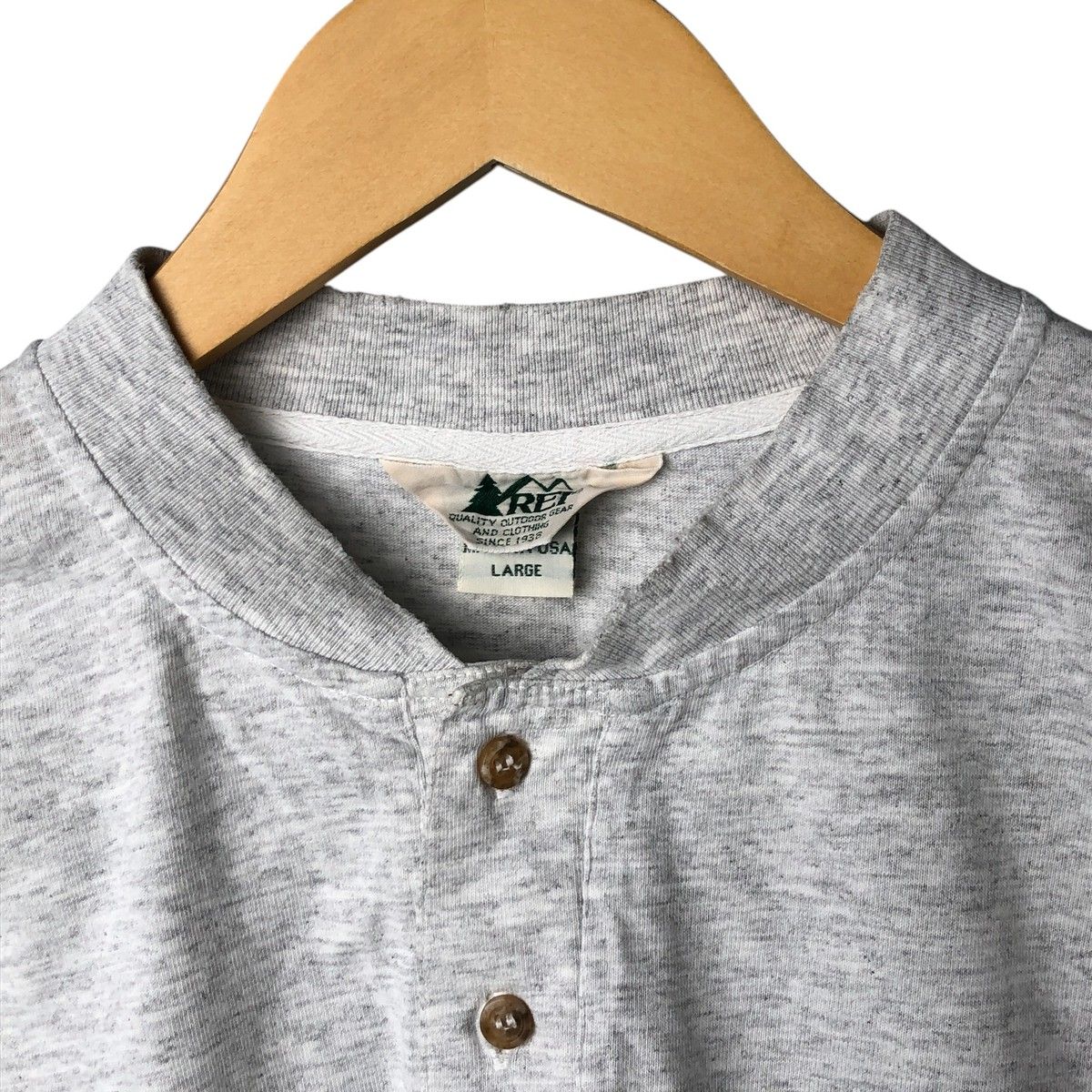 古着 80~90年代 アールイーアイ REI ヘンリーネック ロングTシャツ 