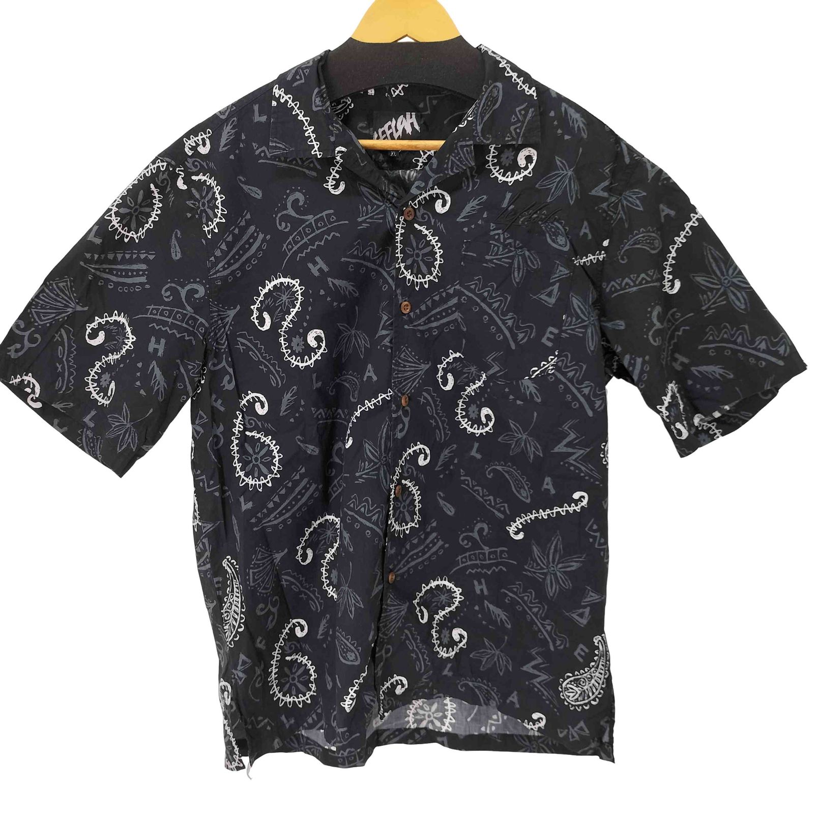 レフラー Leflah ロゴ刺繍 ペイズリーアロハシャツ メンズ JPN：XL